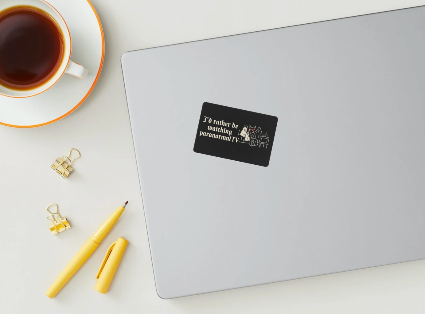 I'd Rather be Watching Paranormal TV Sticker (Rectangle)